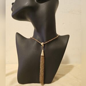 Elegant Vintage Gold Tassel Necklace